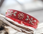 赤革  koume　最小20㎜　最大30㎜　オーバル型首輪